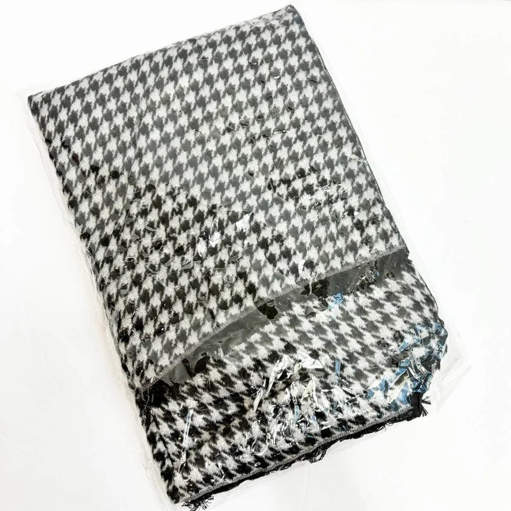 MEN SCARF WINTER 100% VISCOSEGREY BLACK PRINT DESIGN BRAND NEW